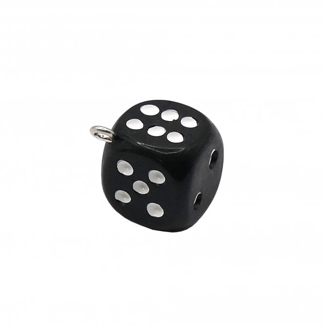 Acrylic Dice Pendant 24mm - Black - 1pc