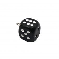 Acrylic Dice Pendant 24mm - Black - 1pc