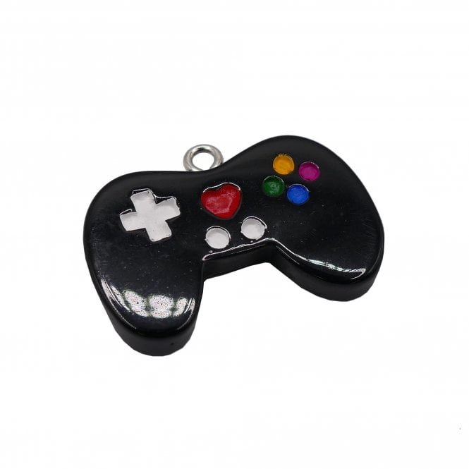 Acrylic Game Controller Pendant 28x17mm - Black - 1pc