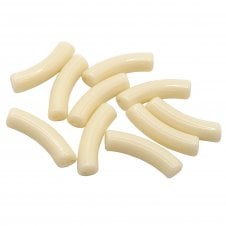 Acrylic Macaroni Style Beads 32x8mm - Opaque Ivory - 10pcs