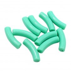 Acrylic Macaroni Style Beads 32x8mm - Opaque Sea Green - 10pcs