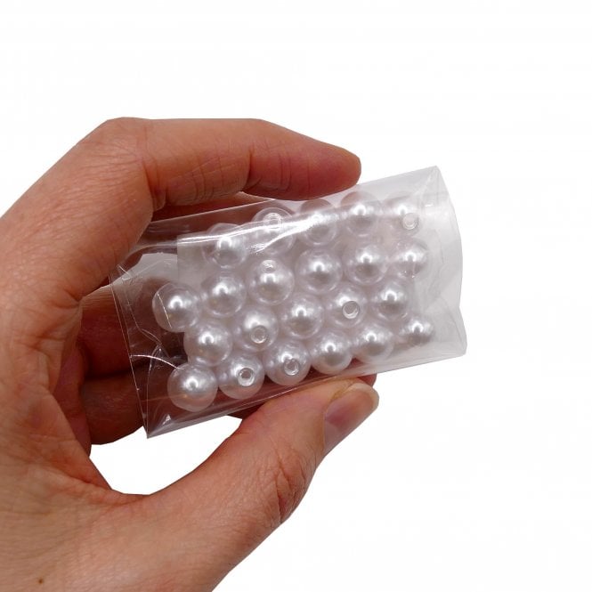 Acrylic Pearl Beads 10mm - 10g (aprox 20 beads) - Ivory