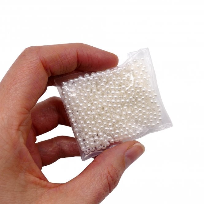 Acrylic Pearl Beads 3mm - 10g (aprox 1000 beads) - Ivory