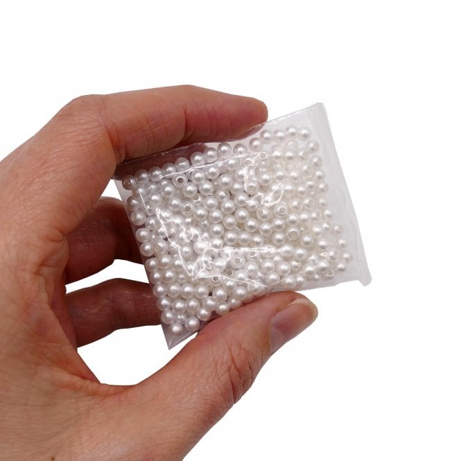 Acrylic Pearl Beads 4mm - 8g (aprox 270 beads) - Ivory