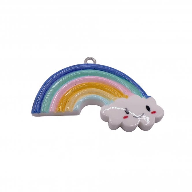 Acrylic Rainbow Pendant 40x20mm - Multi - 1pc