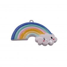 Acrylic Rainbow Pendant 40x20mm - Multi - 1pc