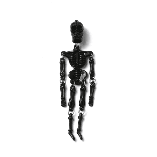Acrylic Skeleton Pendant 100x27mm - Black - 1pc