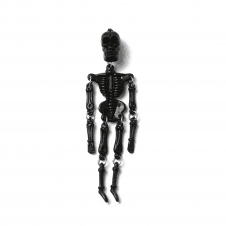 Acrylic Skeleton Pendant 100x27mm - Black - 1pc
