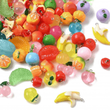 Acrylic Vintage Style Fruit Pendant Mix 14~17mm - Multi - 10pcs
