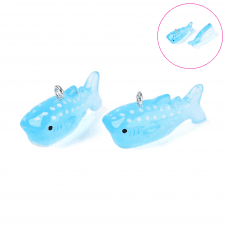 Acrylic Whale Shark Pendants 30x10mm - Blue - 2pcs