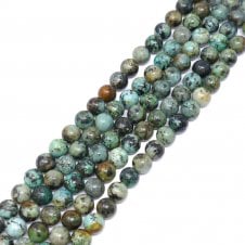 African Turquoise Round Semi Precious Stones 4mm - 39cm String