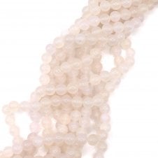 Agate Plain Round 8mm - White - 1 String (approx 48 beads)