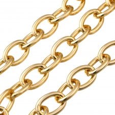 Aluminium Oval Chain 16 x 11.5mm - Gold Colour - 1m