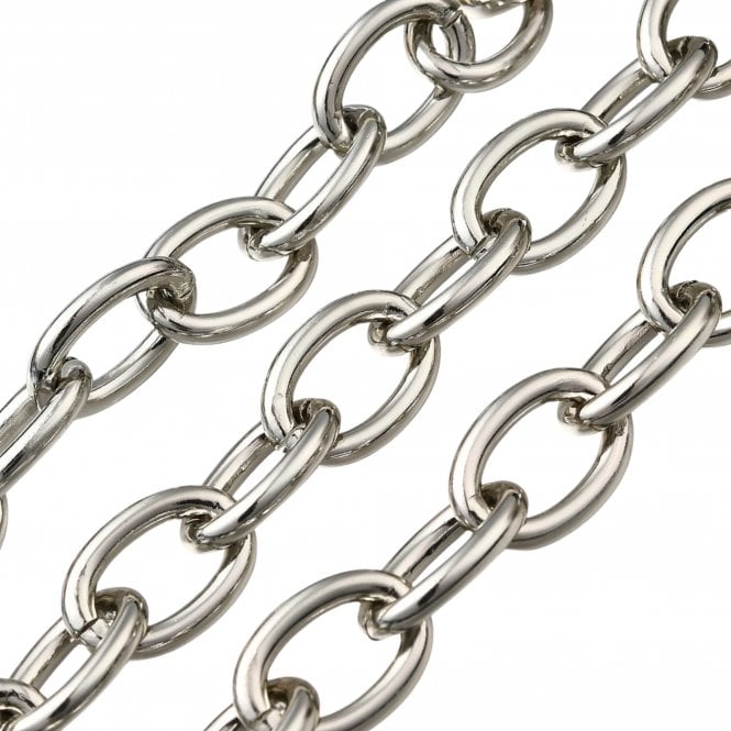 Aluminium Oval Chain 16 x 11.5mm - Silver Colour - 1m