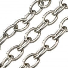 Aluminium Oval Chain 16 x 11.5mm - Silver Colour - 1m