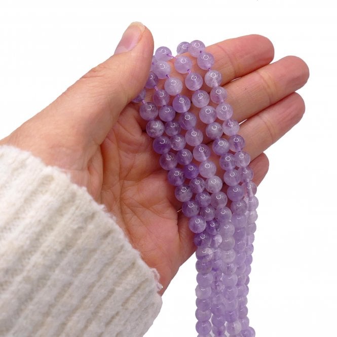 Amethyst Lavender Round Semi Precious Stones 6mm - 39cm String