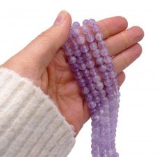 Amethyst Lavender Round Semi Precious Stones 6mm - 39cm String