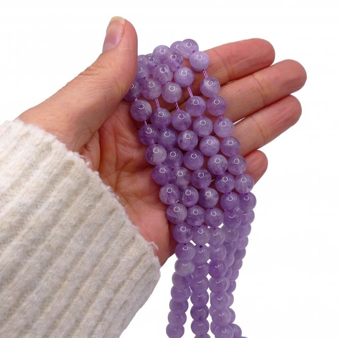 Amethyst Lavender Round Semi Precious Stones 8mm - 39cm String