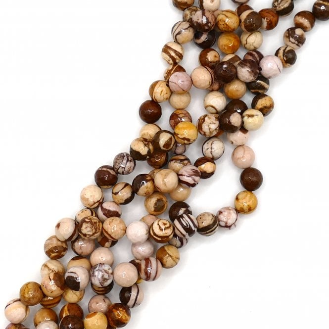 Australian Striped Agate Plain Round 8mm - 1 String (approx 46 beads)