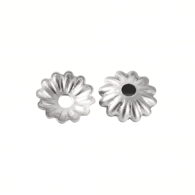 Bead Caps Flower 6mm  - 316 Stainless Steel - 50pcs