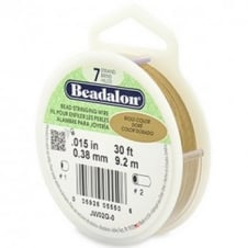 Beadalon Beading Wire 7 Strand 0.38mm (.015in) - Gold Colour - 9.2m (30ft)