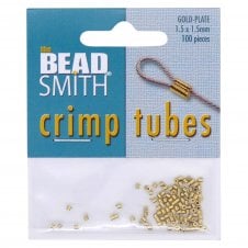 Beadsmith 1.5mm Crimp Tube Set (100pcs)  - Gold Plated - 1pk