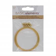 Beadsmith 2.25" Memory Wire & 5mm End Caps - Gold Plated - 1pk