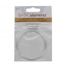 Beadsmith 2.25" Memory Wire & 5mm End Caps - Silver Plated - 1pk