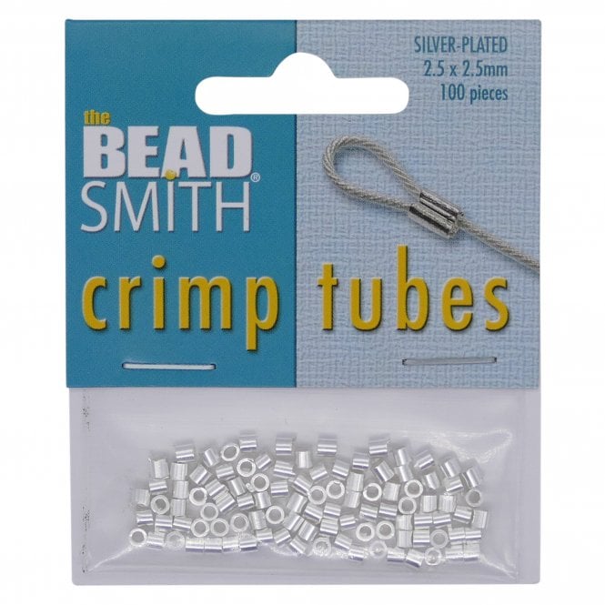  2.5mm Crimp Tube Set (100pcs)  - Silver Plated - 1pk