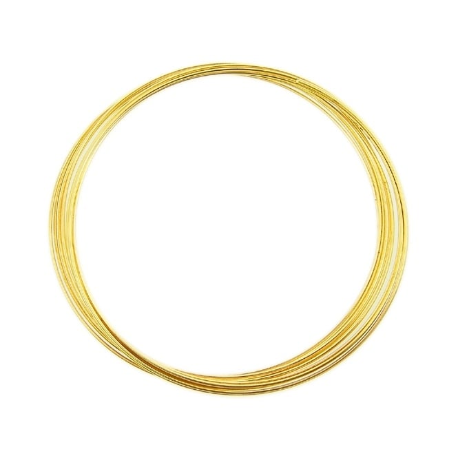  - 56mm Memory Wire Bracelet - Gold Plated (12 Loops)