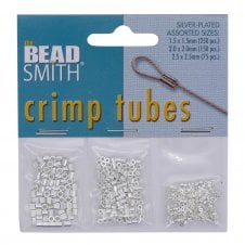 Beadsmith Crimp Tube Assortment  - Silver Plated - 1pk
