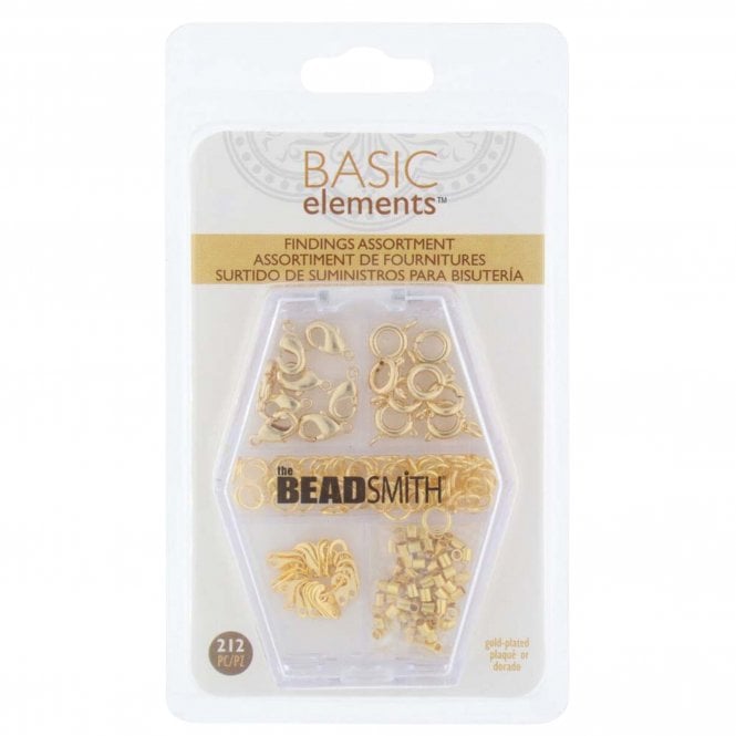  Findings Assortment Pack - Gold Plated - 212pcs