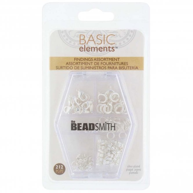  Findings Assortment Pack - Silver Plated - 212pcs