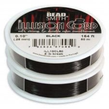 Beadsmith Illusion Cord 0.25mm (.010") - Black - 50m