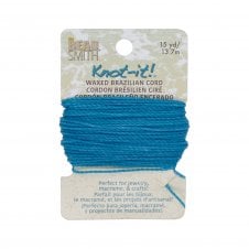 Beadsmith Knot-It! 1mm Waxed Brazillian Cord - Aqua - 13m