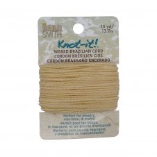 Beadsmith Knot-It! 1mm Waxed Brazillian Cord - Cream - 13m