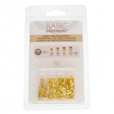 Beadsmith Tube Crimp Assortment Pack - Gold Plated - 600pcs