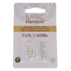 Beadsmith Tube Crimp & Crimp Cover Set - Silver Plated - 48pcs