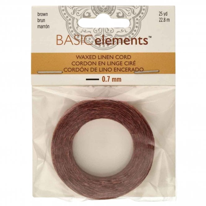  Waxed Linen Cord 0.7mm - Brown - 22m