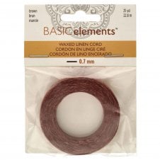 Beadsmith Waxed Linen Cord 0.7mm - Brown - 22m