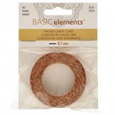 Beadsmith Waxed Linen Cord 0.7mm - Tan- 22m
