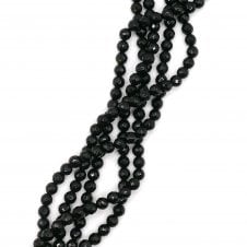 Black Agate Faceted Round 4mm - 1 String (approx 98 beads)
