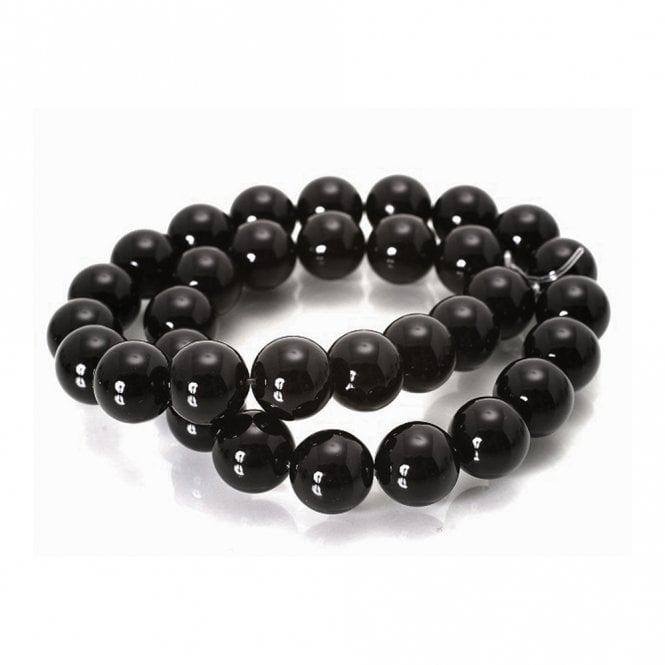 Black Agate Semi Precious Stones 6mm - 39cm String