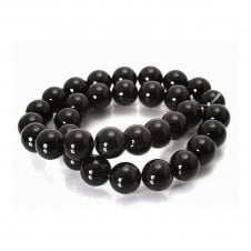 Black Agate Semi Precious Stones 8mm - 39cm String