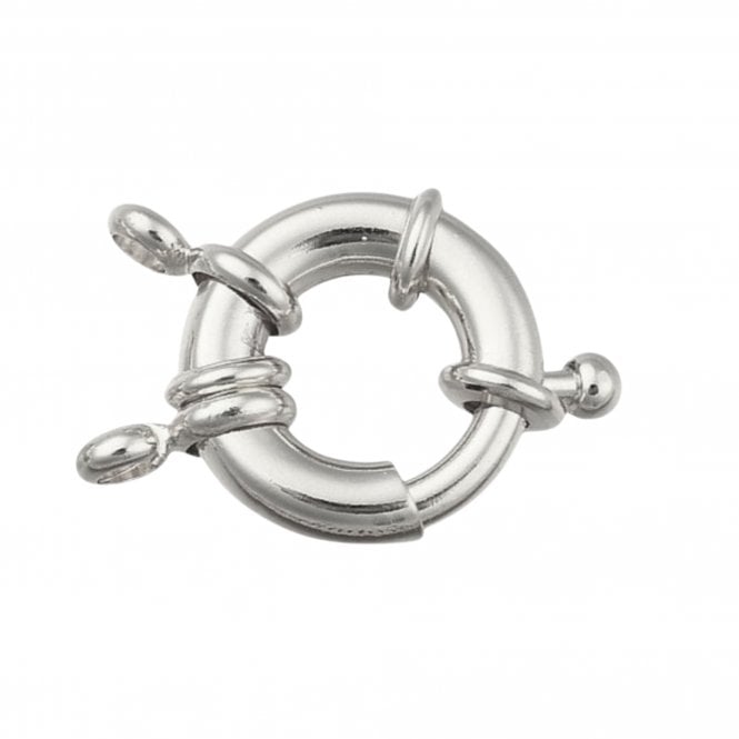 Bolt Ring Clasp 15mm - Dark Silver Plated - 1pc