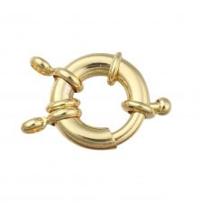 Bolt Ring Clasp 15mm - Gold Plated - 1pc