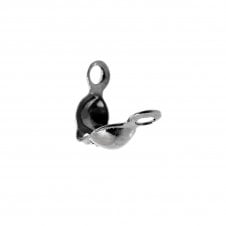 Bottom Hinge Calottes (4mm Cup) - Black Plated - 50pcs