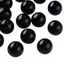 Bubble Beads 16mm - Opaque Black - 10pcs
