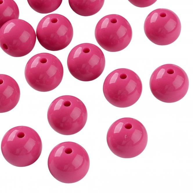 Bubble Beads 16mm - Opaque Hot Pink - 10pcs