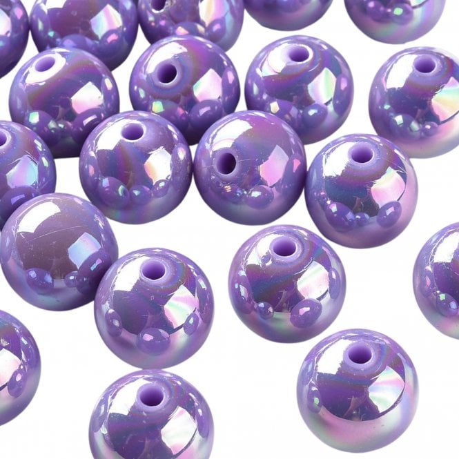 Bubble Beads 16mm - Opaque Lilac AB - 10pcs